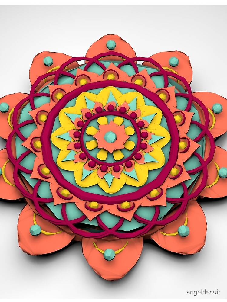 Mandala 3D Lowpoly de angeldecuir