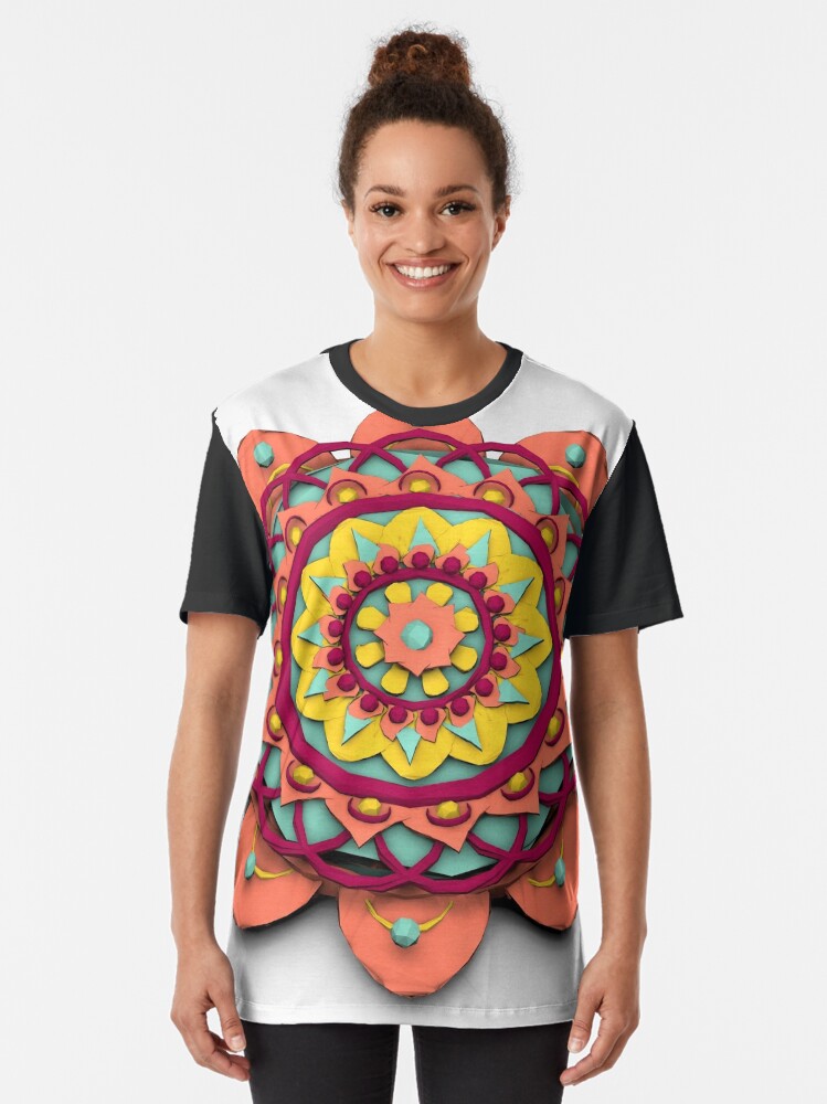 Vista alternativa de Camiseta gráfica Mandala 3D Lowpoly
