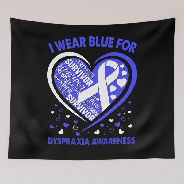 Item preview, I Wear Blue For Dyspraxia Survivor Heart Ribbon designed and sold by heppenp.