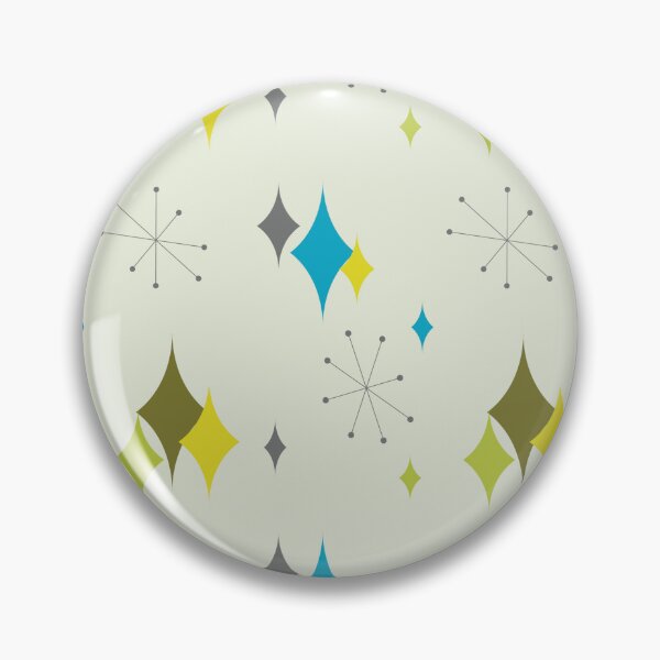 Item preview, Retro Atomic Diamonds and Starbursts Mid Century Modern Design in Green and Blue designed and sold by lovevisionkarma.