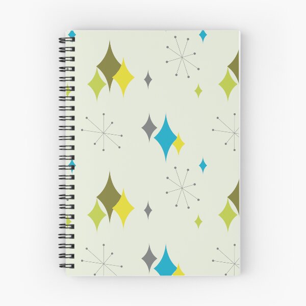 Item preview, Retro Atomic Diamonds and Starbursts Mid Century Modern Design in Green and Blue designed and sold by lovevisionkarma.
