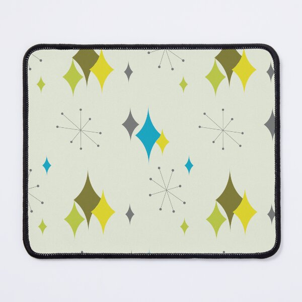Item preview, Retro Atomic Diamonds and Starbursts Mid Century Modern Design in Green and Blue designed and sold by lovevisionkarma.