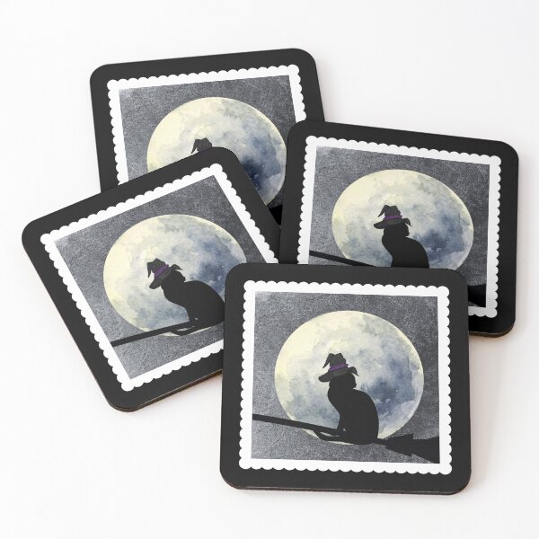 Item preview, Happy Catoween - Catoween Cat Flying Broomstick In Front Of The Moon designed and sold by Simply Celebrated Milestones.