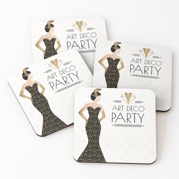 Item preview, Gatsby Art Deco Illustration Design with Women in Pattern Dress designed and sold by Angela Cini.