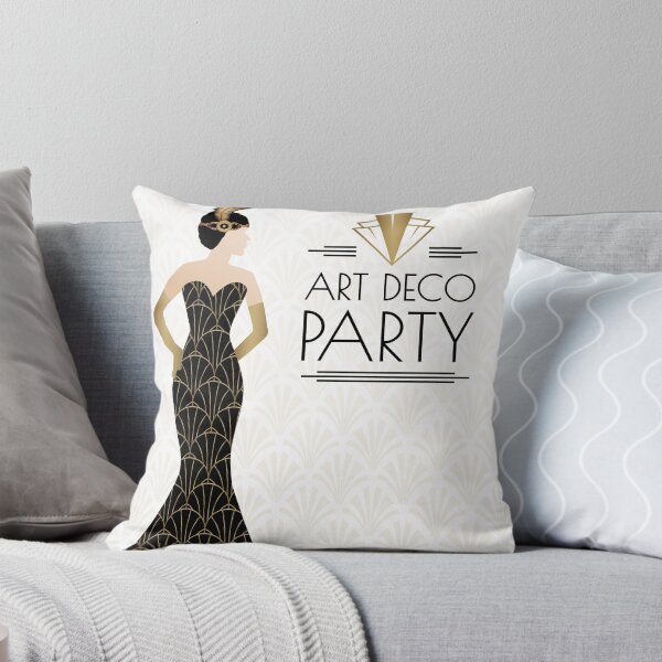 Item preview, Gatsby Art Deco Illustration Design with Women in Pattern Dress designed and sold by Angela Cini.