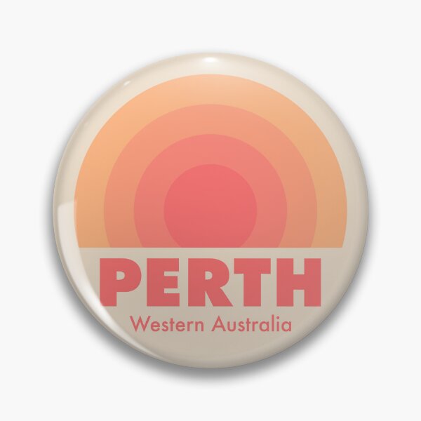 Item preview, Perth Retro Rainbow Badge Orange designed and sold by modeoftravel.