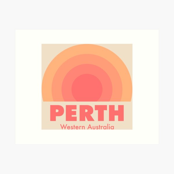 Item preview, Perth Retro Rainbow Badge Orange designed and sold by modeoftravel.