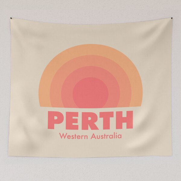 Item preview, Perth Retro Rainbow Badge Orange designed and sold by modeoftravel.