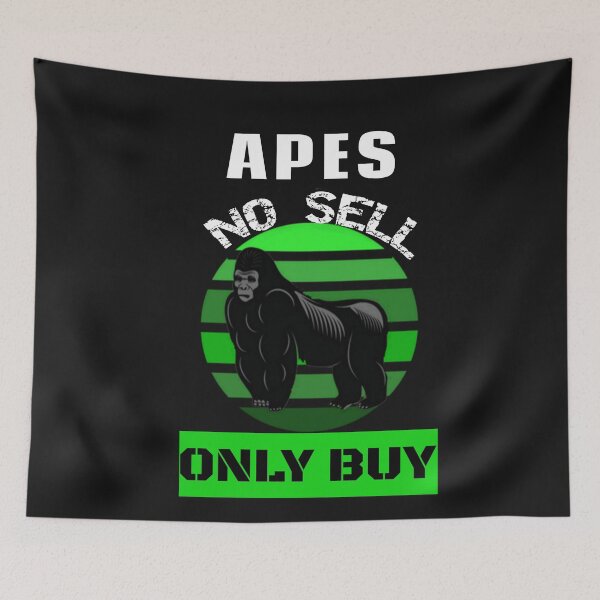 Item preview, Funny Gamestonk Meme Stock Apes No Sell Only Buy Green Retro Sunset designed and sold by SharpThreadZ.
