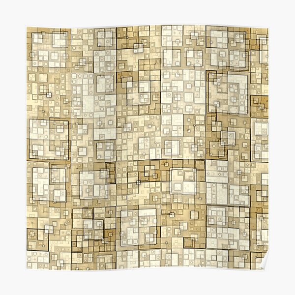 Squares of Taupe by Julie Everhart Poster