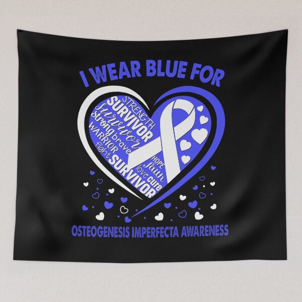 Item preview, I Wear Blue For Osteogenesis Imperfecta Survivor Heart Ribbon designed and sold by heppenp.