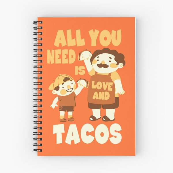 Artikelvorschau, Alles, was Sie brauchen, ist Liebe und Tacos, süß, bunt illustriert entworfen und verkauft von WonkaDunkaDunk.