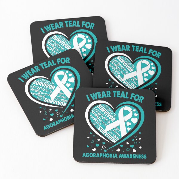 Item preview, I Wear Teal For Agoraphobia Survivor Heart Ribbon designed and sold by heppenp.