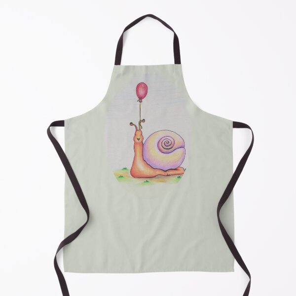 Item preview, Cute Smiling Party Snail Holding a Red Balloon Colored Pencil Drawing by Vicki Noble formerly Bower designed and sold by Vicki Noble Art.