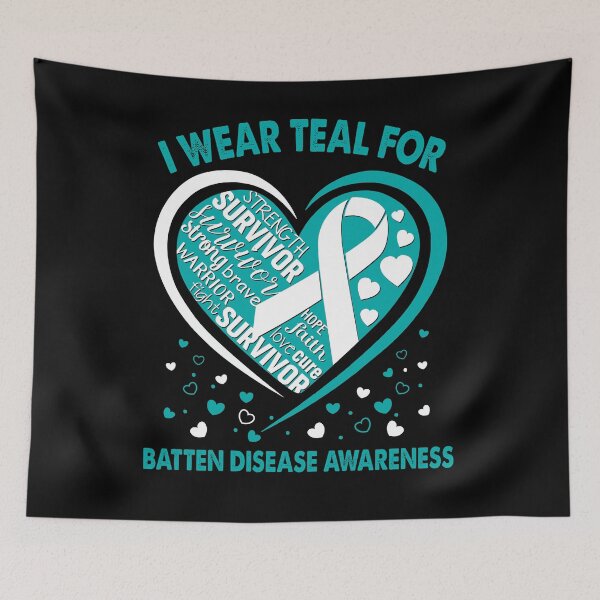 Item preview, I Wear Teal For Batten Disease Survivor Heart Ribbon designed and sold by heppenp.
