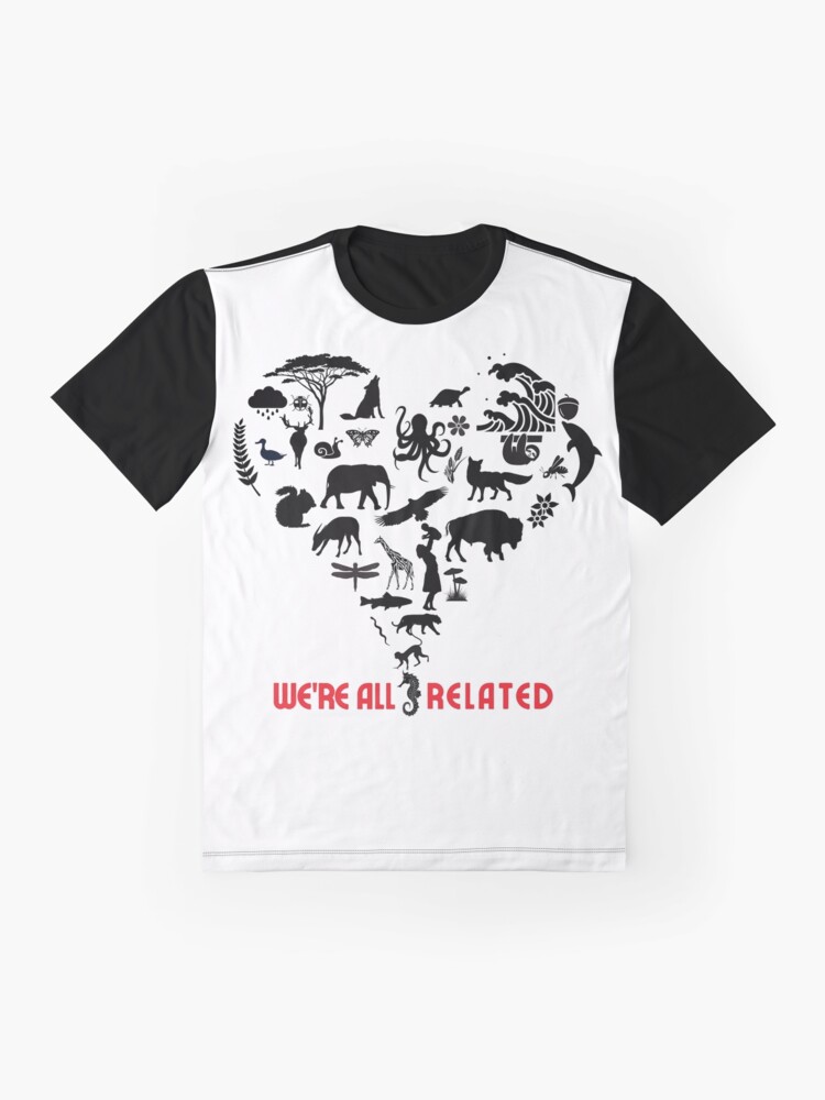 Thumbnail 4 von 5, Grafik T-Shirt, Wir sind alle verbundene Herz-Collage designt und verkauft von weRnature-earth.