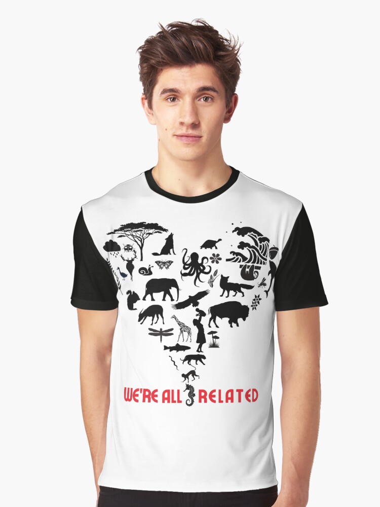 Thumbnail 1 von 5, Grafik T-Shirt, Wir sind alle verbundene Herz-Collage designt und verkauft von weRnature-earth.