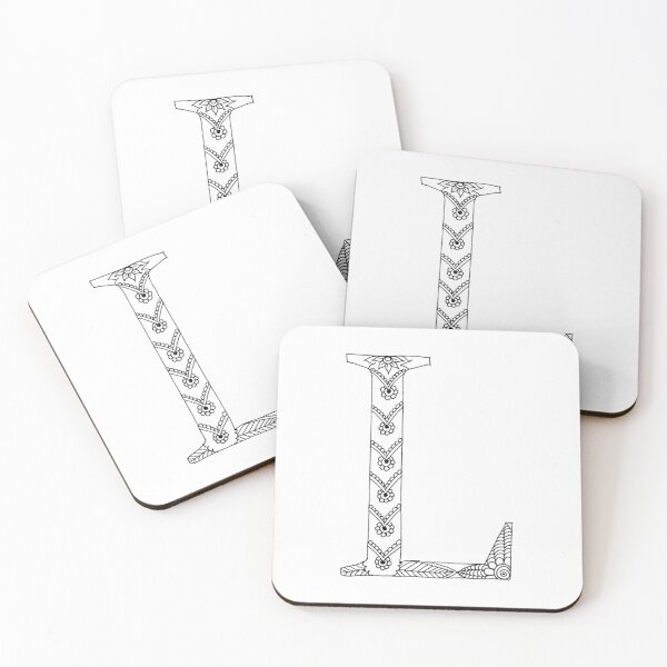 Item preview, Henna Alphabet L / Henna Letter L - Black Henna Line Art designed and sold by Mrs-PenLine.