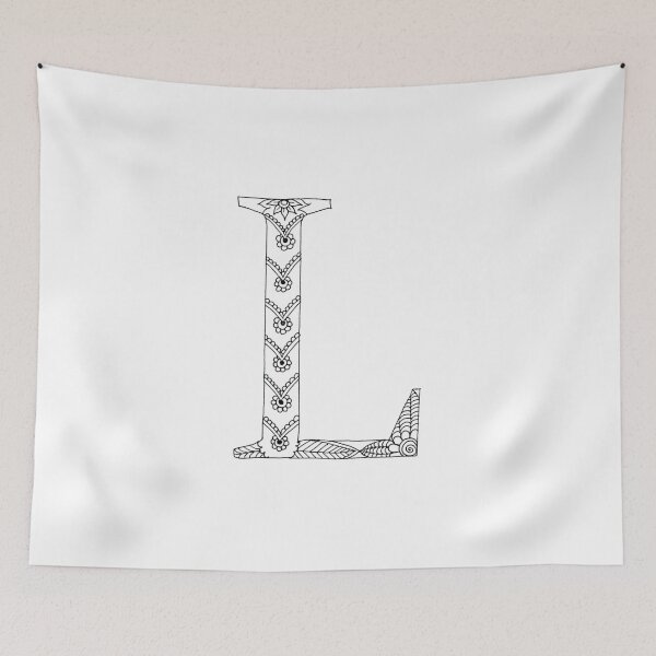 Item preview, Henna Alphabet L / Henna Letter L - Black Henna Line Art designed and sold by Mrs-PenLine.
