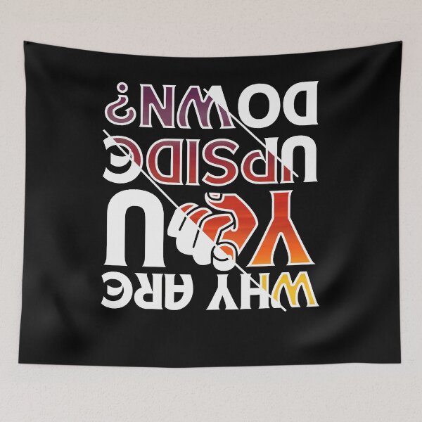 Item preview, Why are you upside down sunset gradient  black background designed and sold by Chaos-Touch.