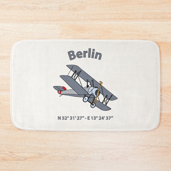 Item preview, Berlin Geographical Coordinates Vintage Biplane Aviation designed and sold by ElJimmo.