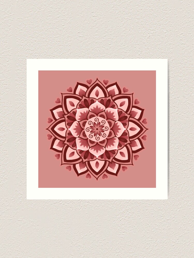 Thumbnail 1 of 3, Art Print, Pink Mandala Flower designed and sold by julieerindesign.