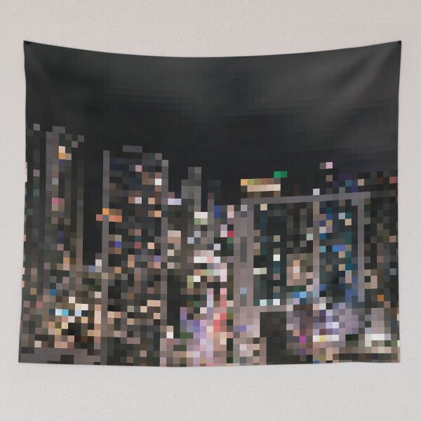 Item preview, Pixelated Night Cityscape designed and sold by fotollissimo.