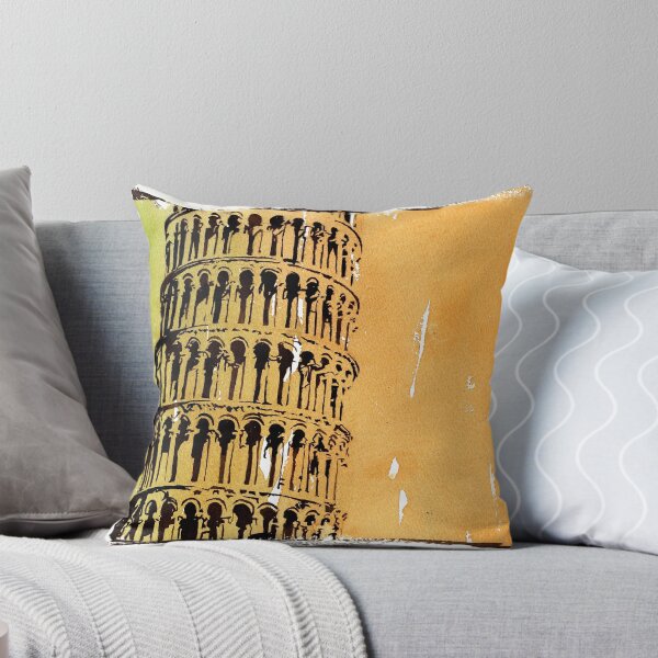 Item preview, Leaning Tower of Pisa, Italy.  Watercolor painting designed and sold by rfoxphoto.