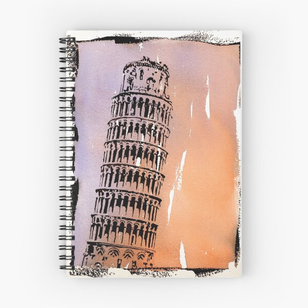Item preview, Leaning Tower of Pisa, Italy.  Watercolor painting designed and sold by rfoxphoto.