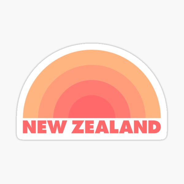 Aperçu de l'œuvre New Zealand, Rainbow Retro Orange créée et vendue par modeoftravel.