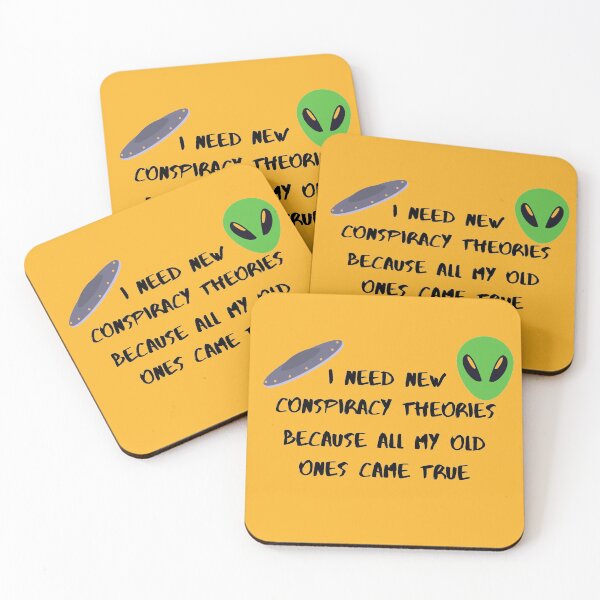 Item preview, I need new conspiracy theories because all my old ones came true ufo and alien orange version designed and sold by Cora Gregory.