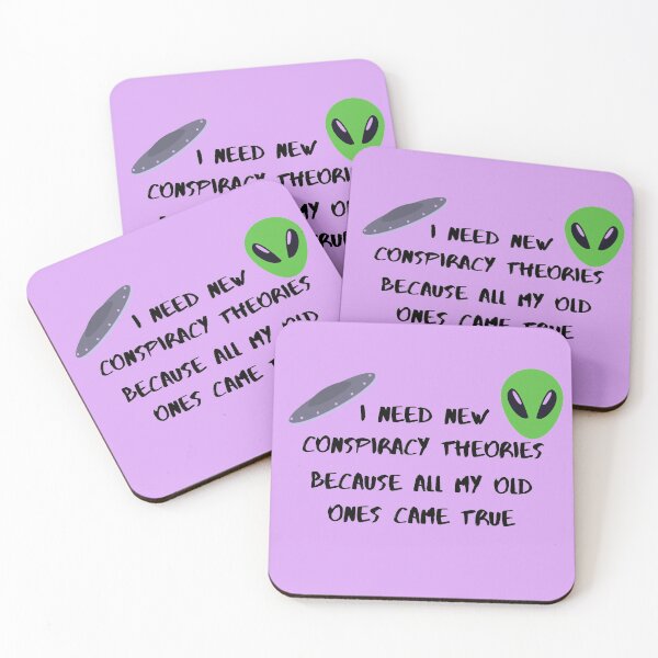 Item preview, I need new conspiracy theories because all my old ones came true ufo and alien purple version designed and sold by Cora Gregory.