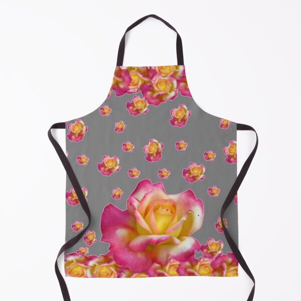 Item preview, GREY COLOR PINK GARDEN ROSE PATTERNS ART designed and sold by sharlesart.