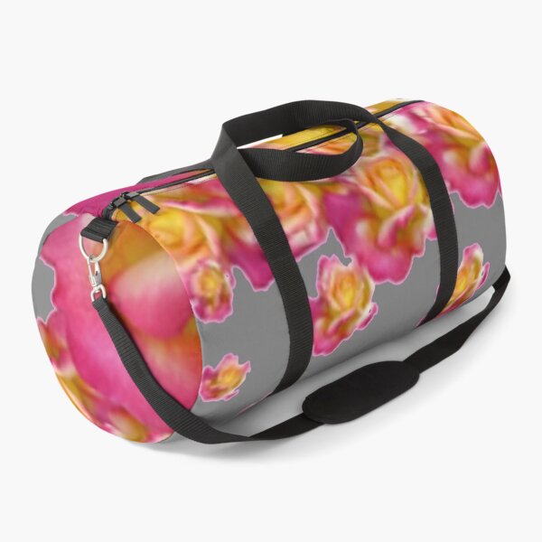 Item preview, GREY COLOR PINK GARDEN ROSE PATTERNS ART designed and sold by sharlesart.
