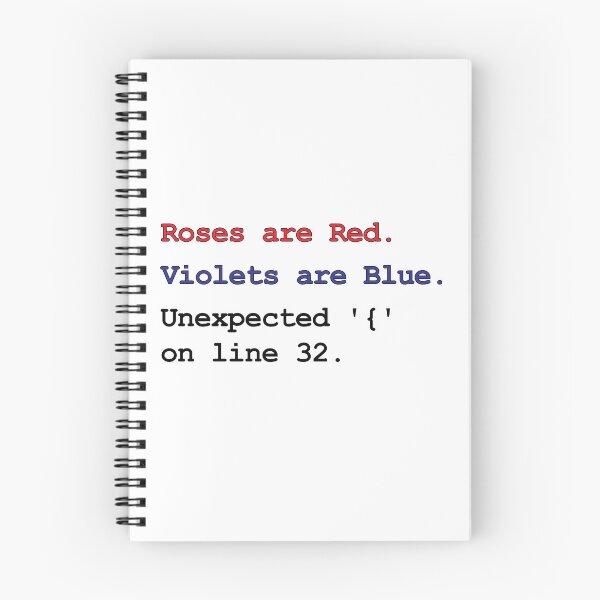 Artikelvorschau, Rosen sind rot, Veilchen sind blau, unerwartetes '{' in Zeile 32. entworfen und verkauft von redsgifts.