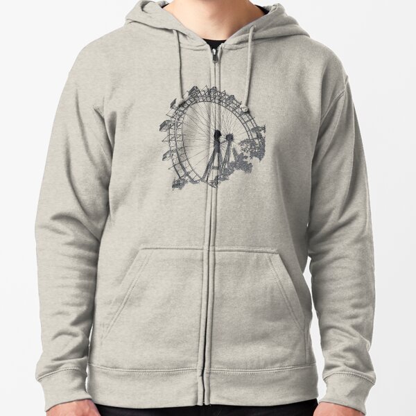 Wiener Riesenrad in the Prater, landmark of Vienna, Austria Zipped Hoodie