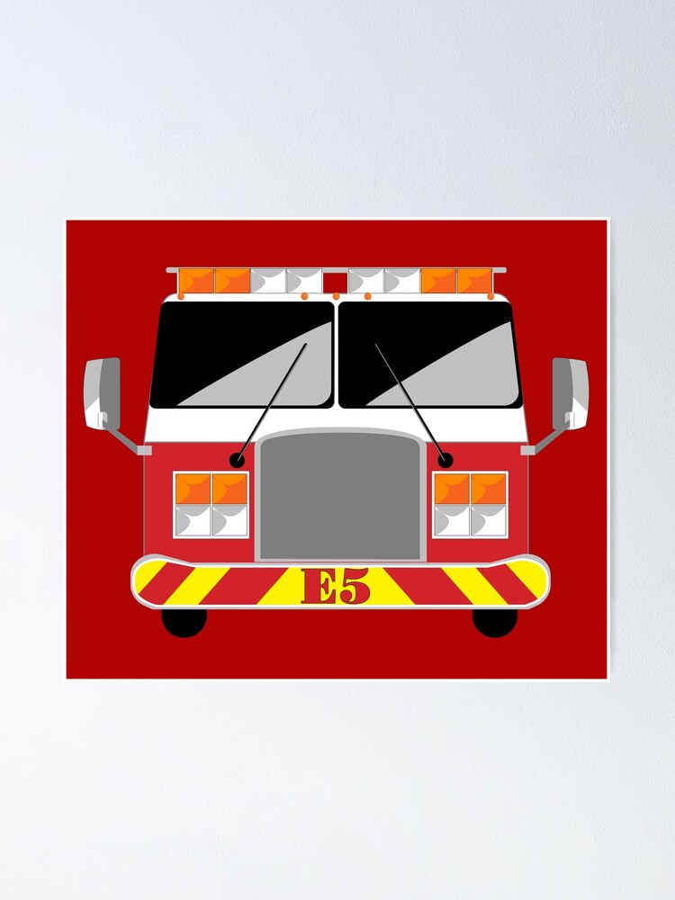 Fire Engine Truck with Ladder Art Print for Sale by K Barrett