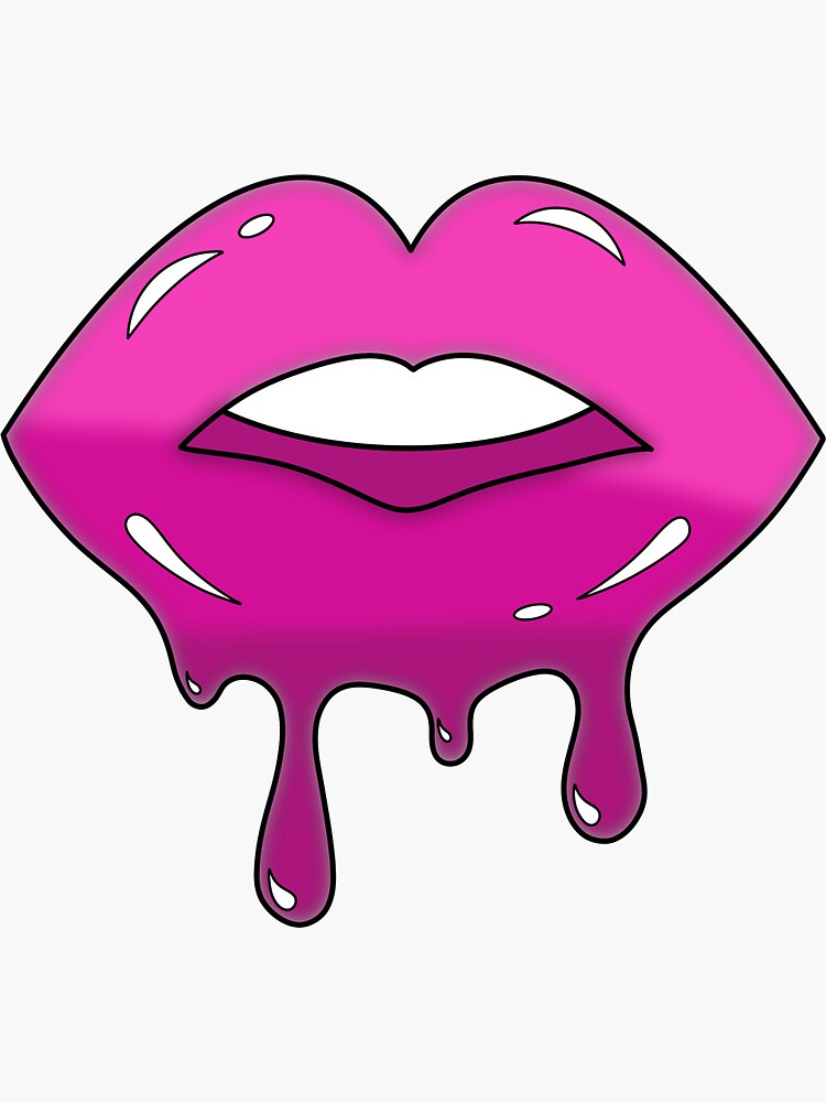 "Pink Lip Drip" Sticker for Sale by LuisantStudios Redbubble