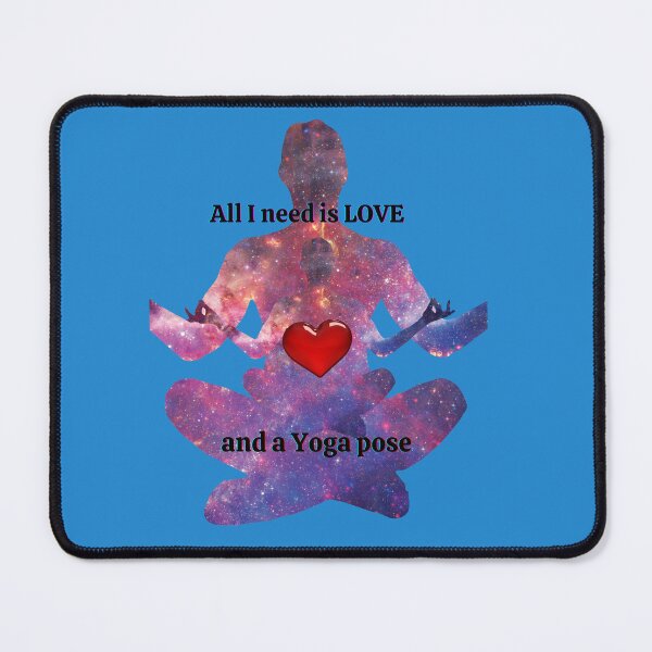Item preview, All I need is Love and a Yoga pose, yoga pose with a red heart - all I need is love and yoga and a dog designed and sold by Victornewyork.