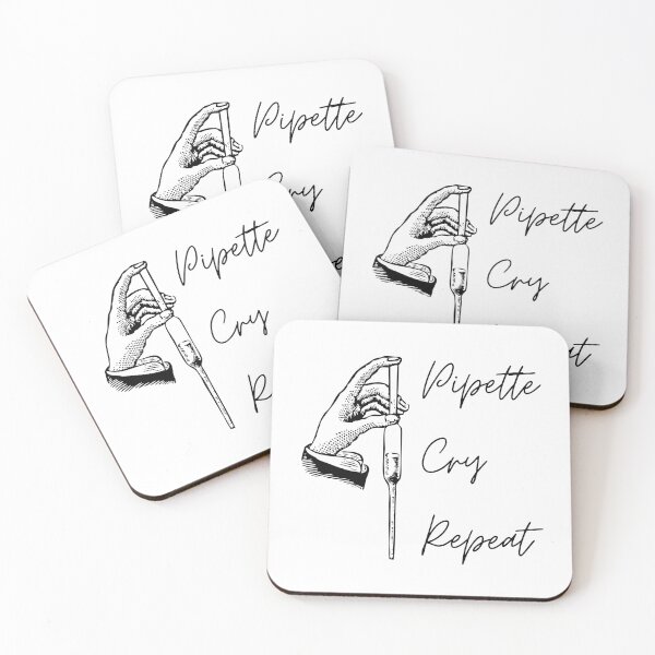 Item preview, PCR: Pipette, Cry, Repeat | Cursive, Black & White designed and sold by Sci-Ninja-Blog.