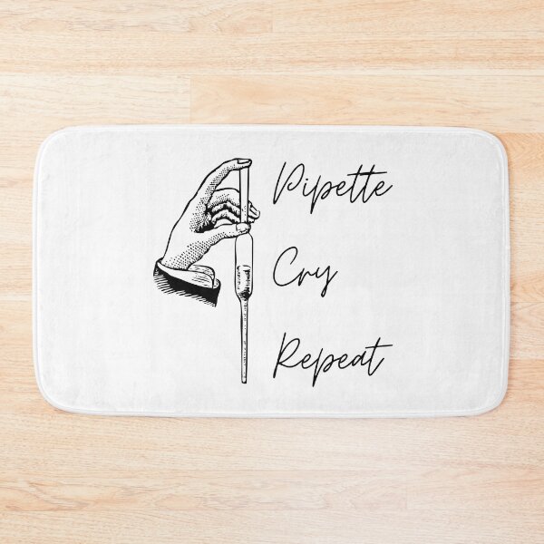 Item preview, PCR: Pipette, Cry, Repeat | Cursive, Black & White designed and sold by Sci-Ninja-Blog.