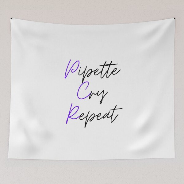 Item preview, PCR: Pipette, Cry, Repeat | Cursive, Purple & Black designed and sold by Sci-Ninja-Blog.