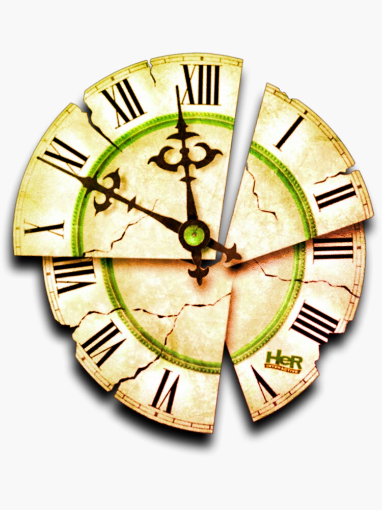 "broken clock" Sticker by 0o0kh Redbubble