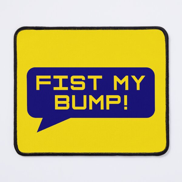 Artikelvorschau, Projekt Ave Mary - Fist My Bump! (Gelb auf Blau) | entworfen und verkauft von PixelsandPulp.