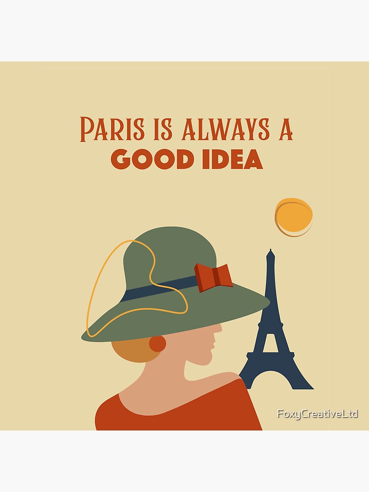 Thumbnail 4 of 4, Clock, Paris is Always A Good Idea Vintage Woman Illustration designed and sold by FoxyCreativeLtd.