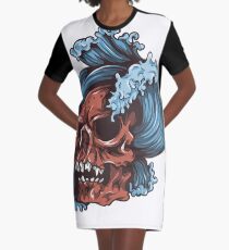 Cool skeleton skull Graphic T-Shirt Dress