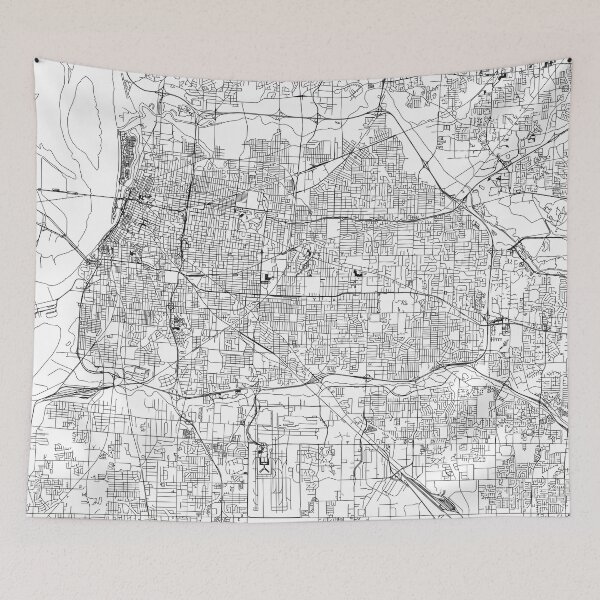 Item preview, Memphis White Map designed and sold by multiplicitymap.
