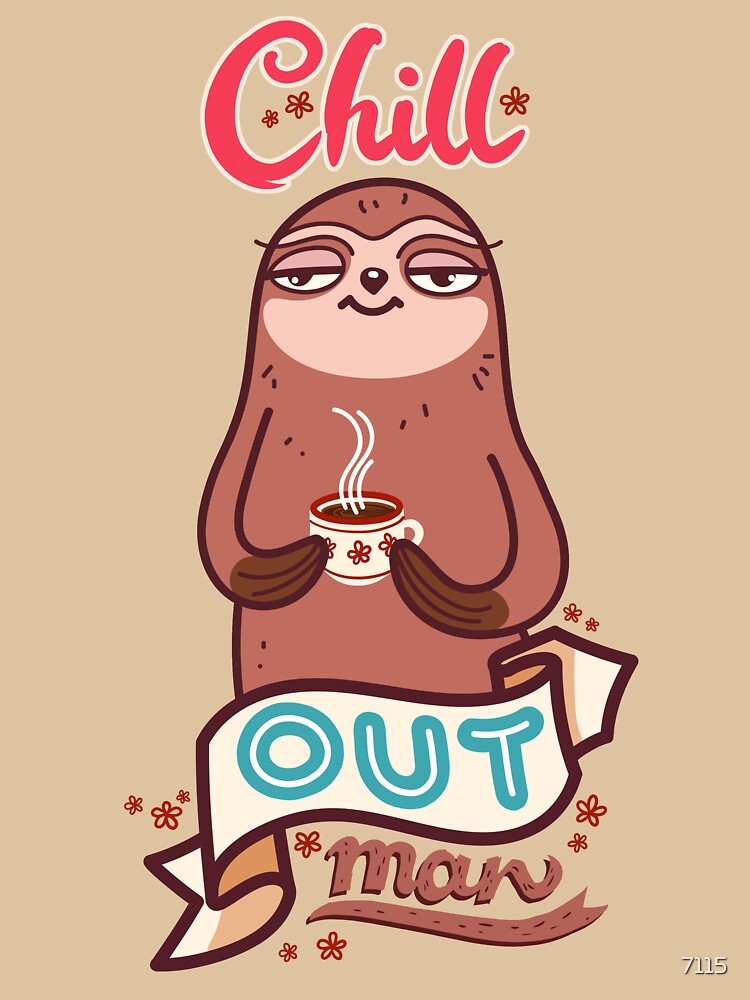 Thumbnail 5 of 5, Pullover Hoodie, Chill Sloth designed and sold by 7115.
