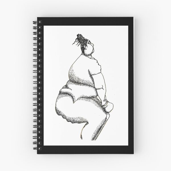 Item preview, Spiral Notebook Full Figured Woman Working Out Line And Dot Drawing Fine Art designed and sold by H3designs.