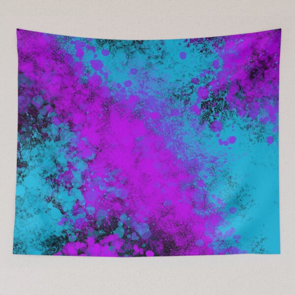 Item preview, Blue Purple Splatter Spray Paint on Black designed and sold by that5280lady.